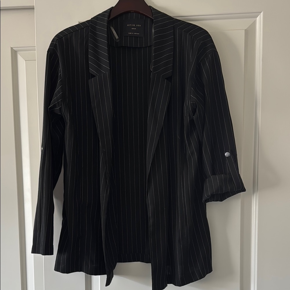 Active USA Women's Black Pinstripe Jacket